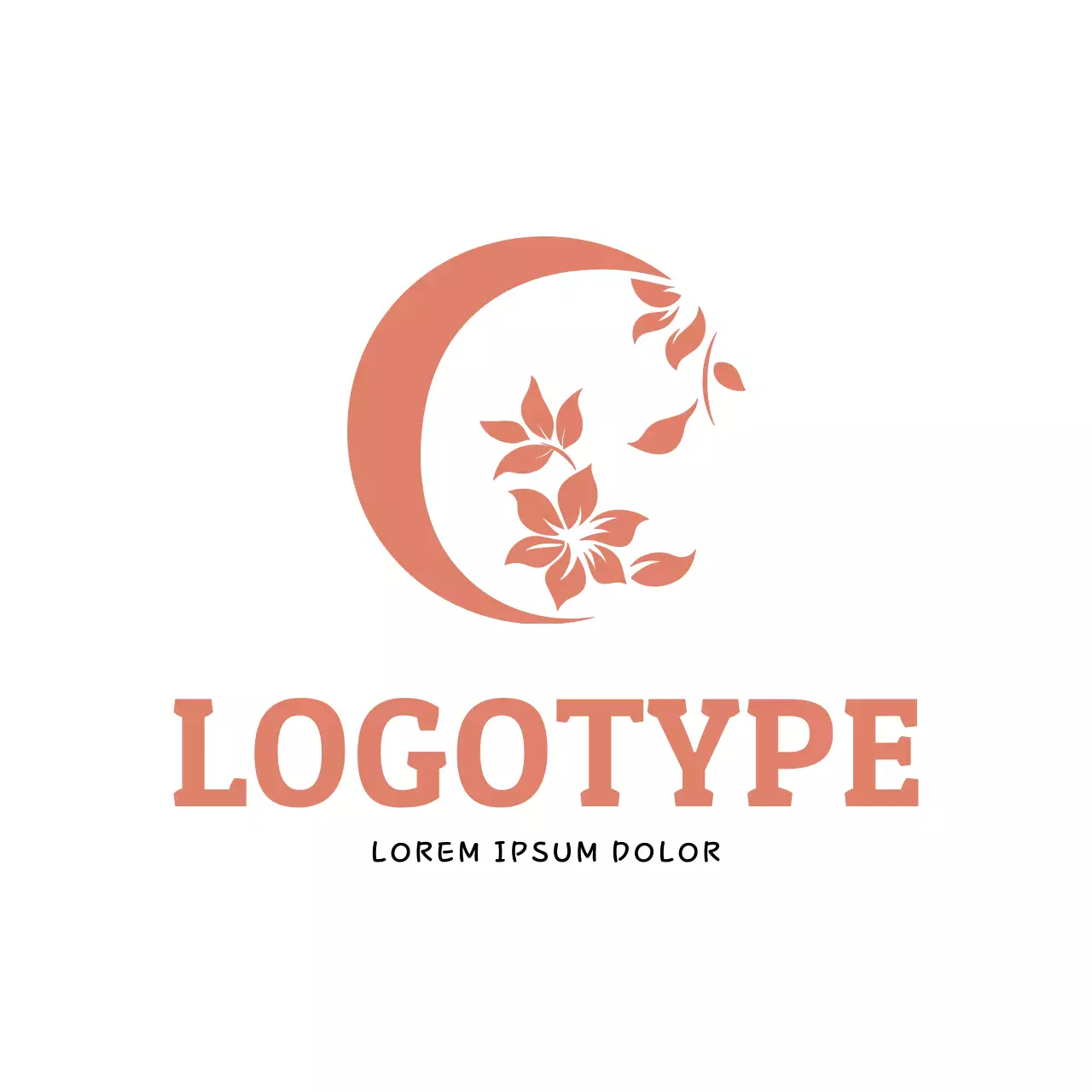 Coral Floral Design Logo