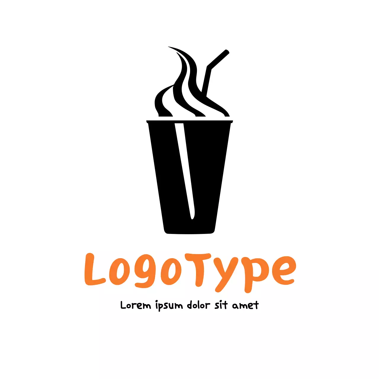 Black Simple Milkshake Logo