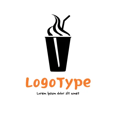 Black Simple Milkshake Logo