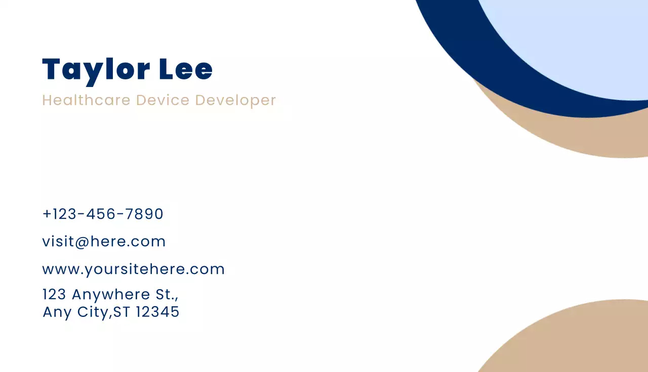 Navy Minimal Healthcare Business Card
