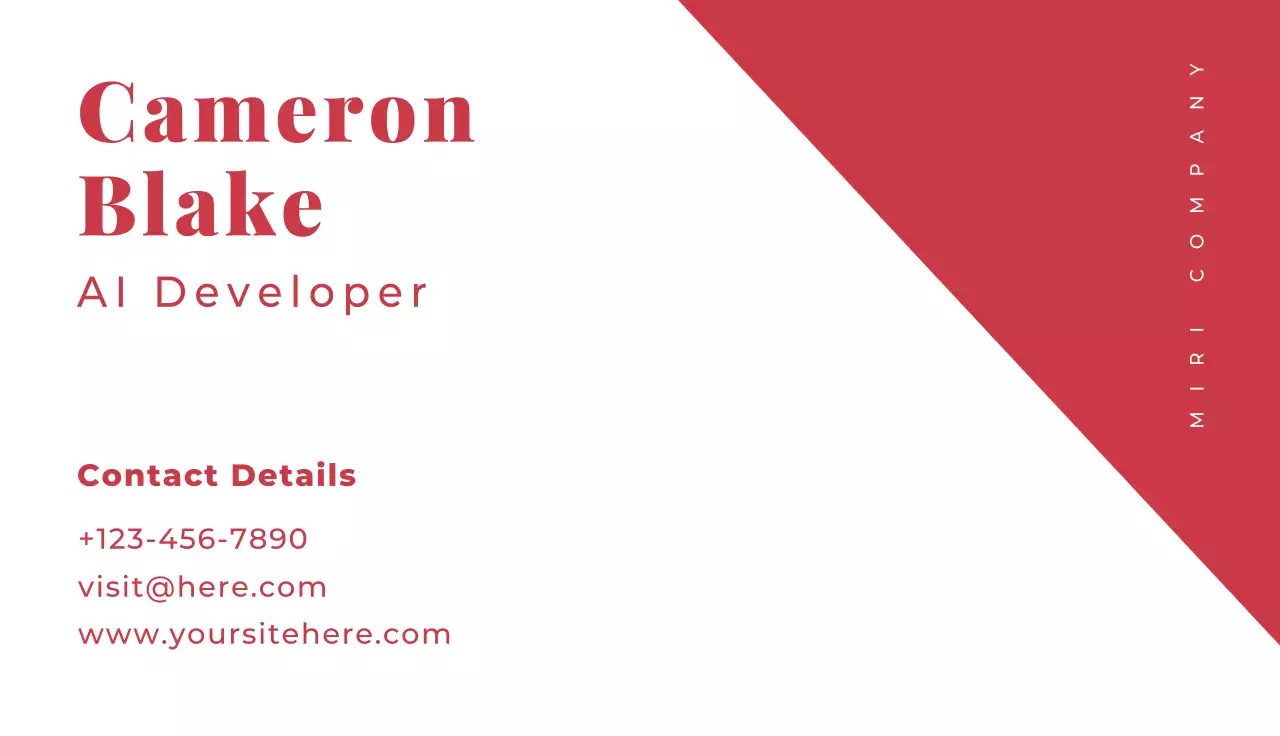 Red Modern Ai Business Card