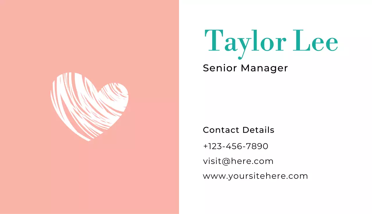 Coral Simple Business Card
