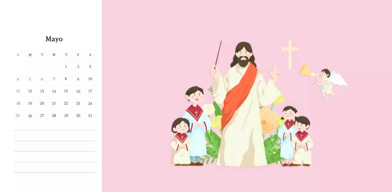 Colores cálidosIglesias con simpáticas ilustraciones