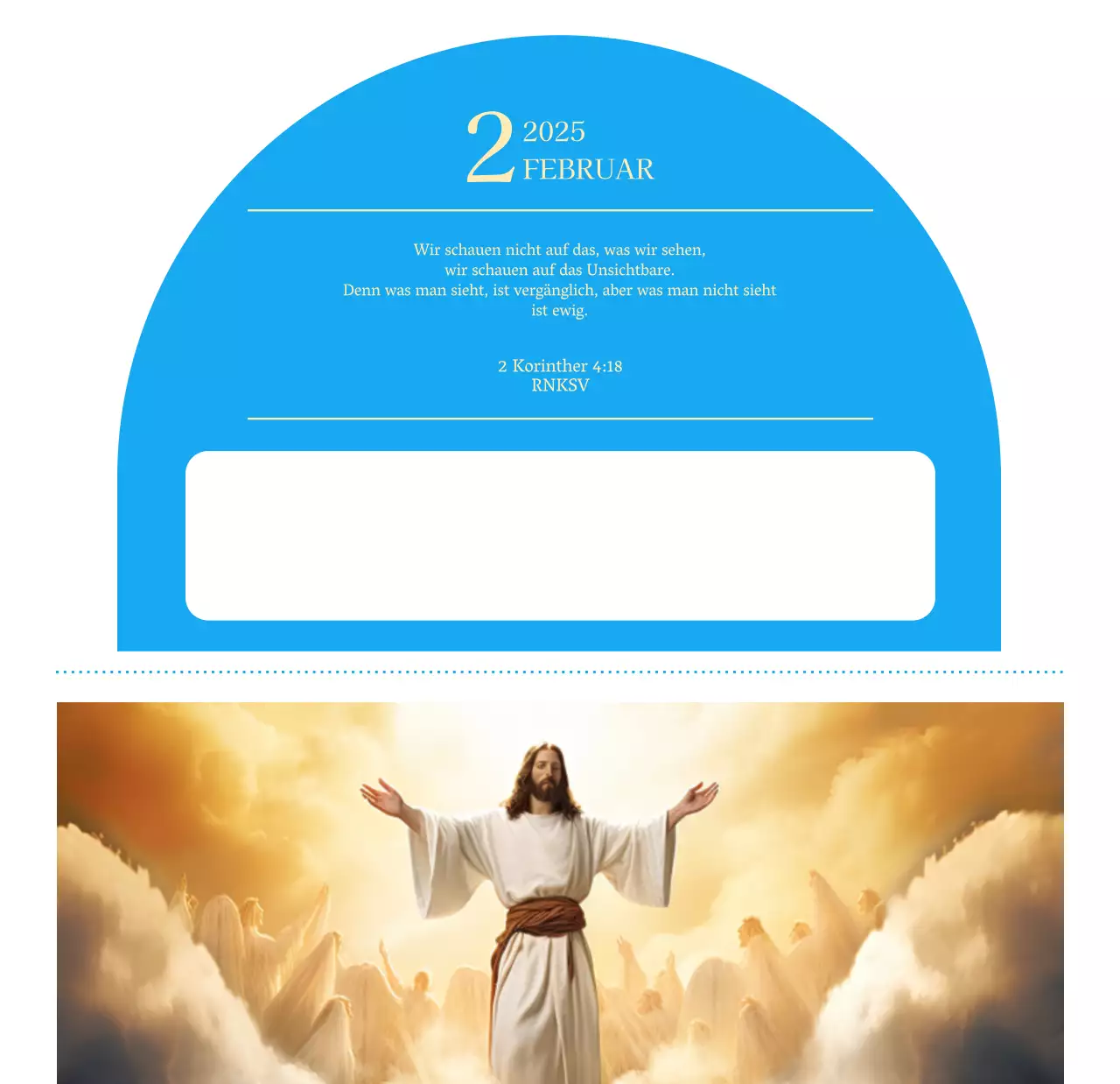 Blaues modernes Konzept Kirchenkalender