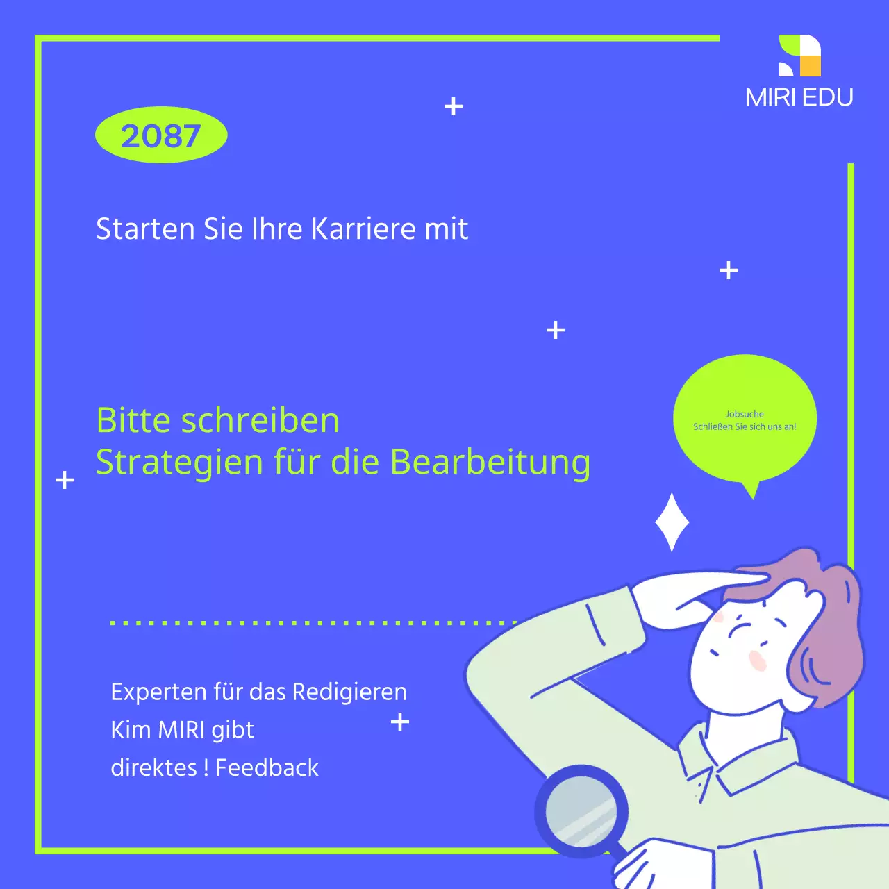 Moderne Schulungsmaterialien für die Berufsvorbereitung in blauen und fluoreszierenden Farben