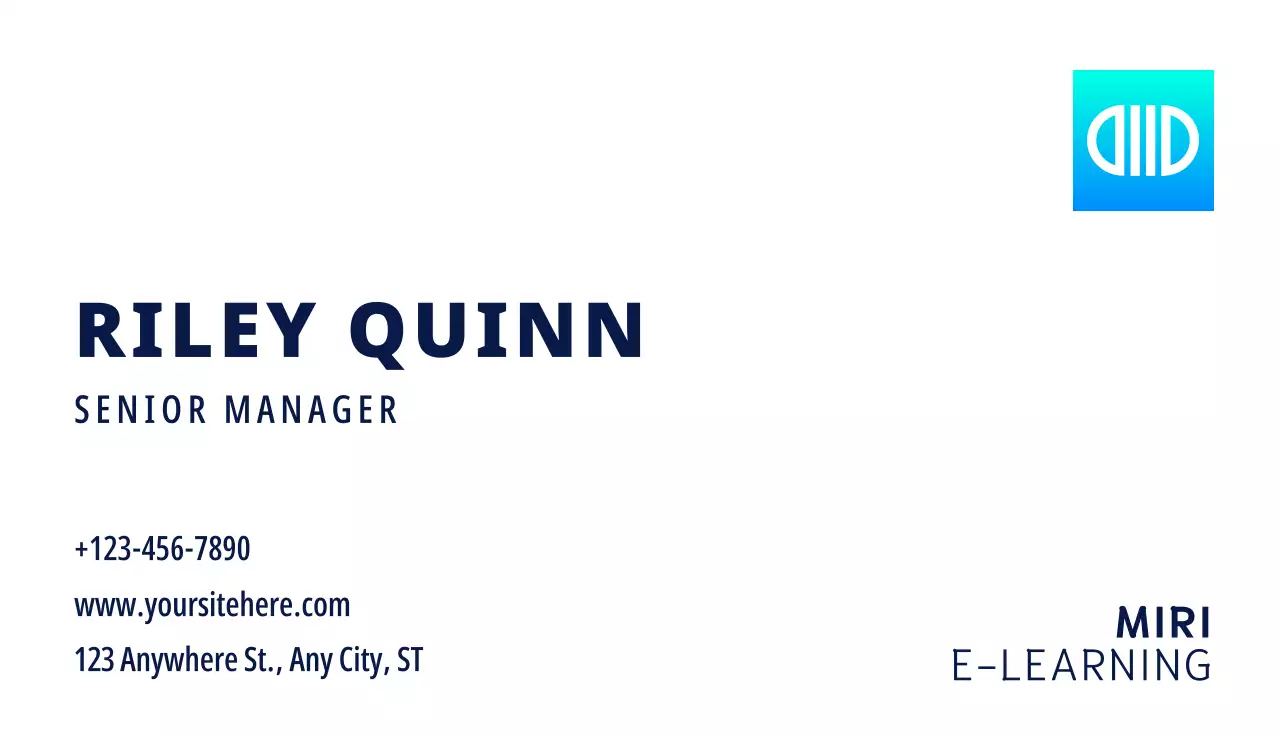 Blue Minimal Business Card