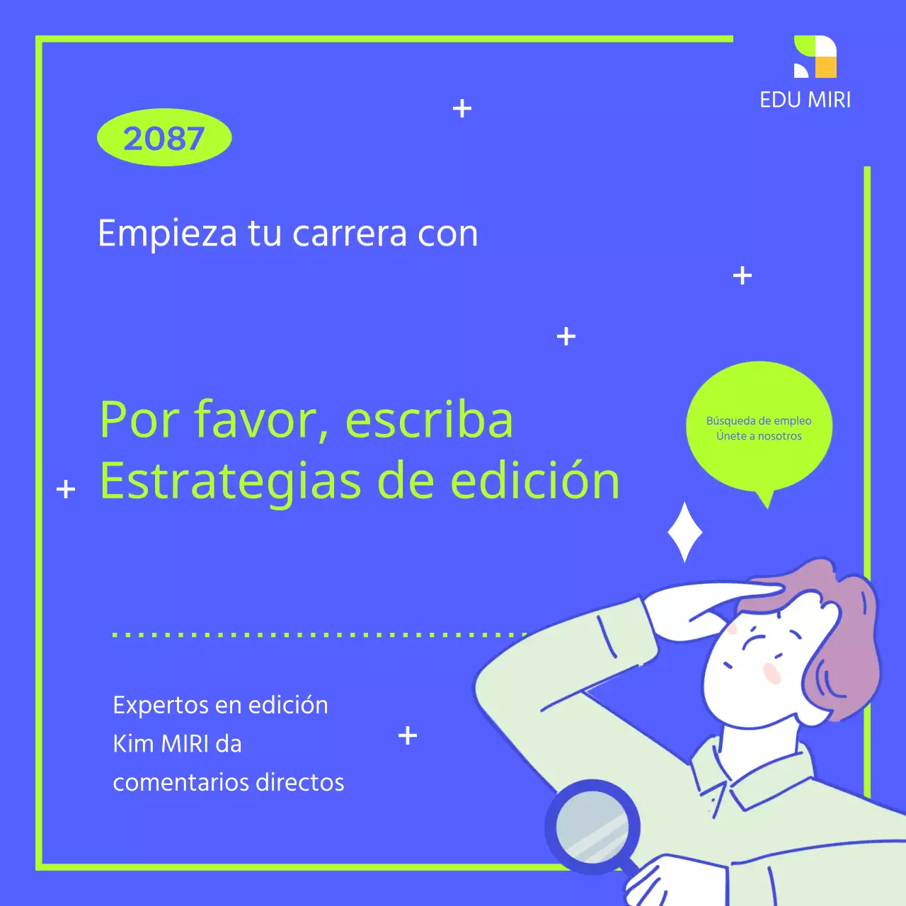 Material moderno de formación para la preparación al empleo en colores azul y fluorescente