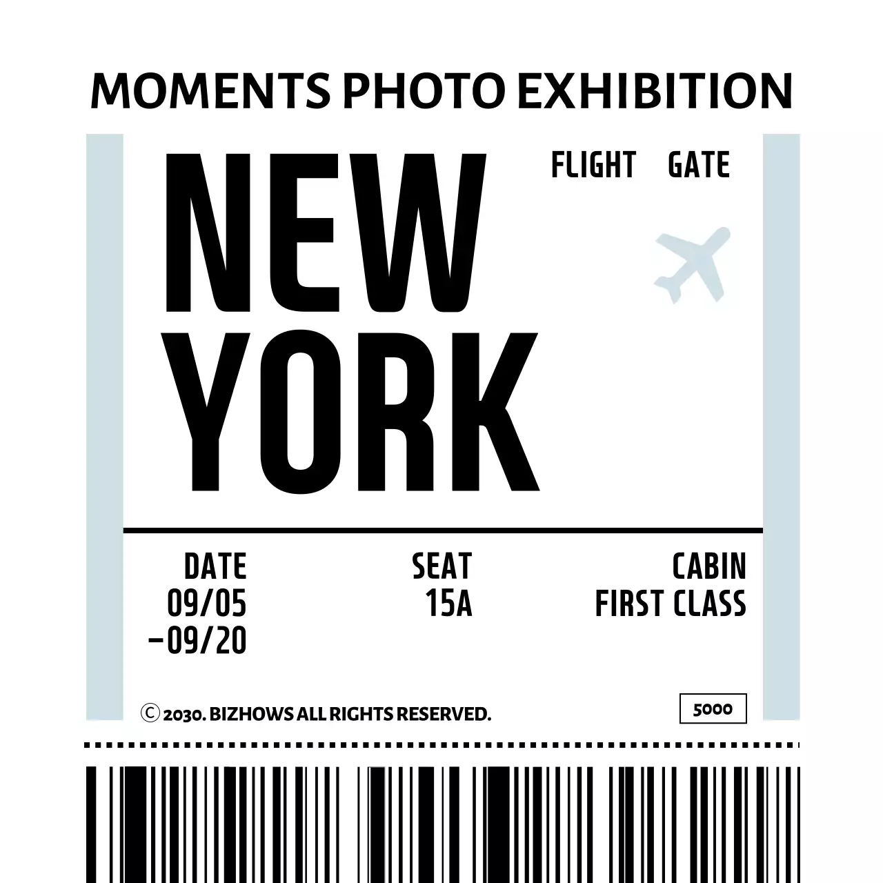 Wallpaper kemasan kancing berbentuk tiket pesawat sederhana