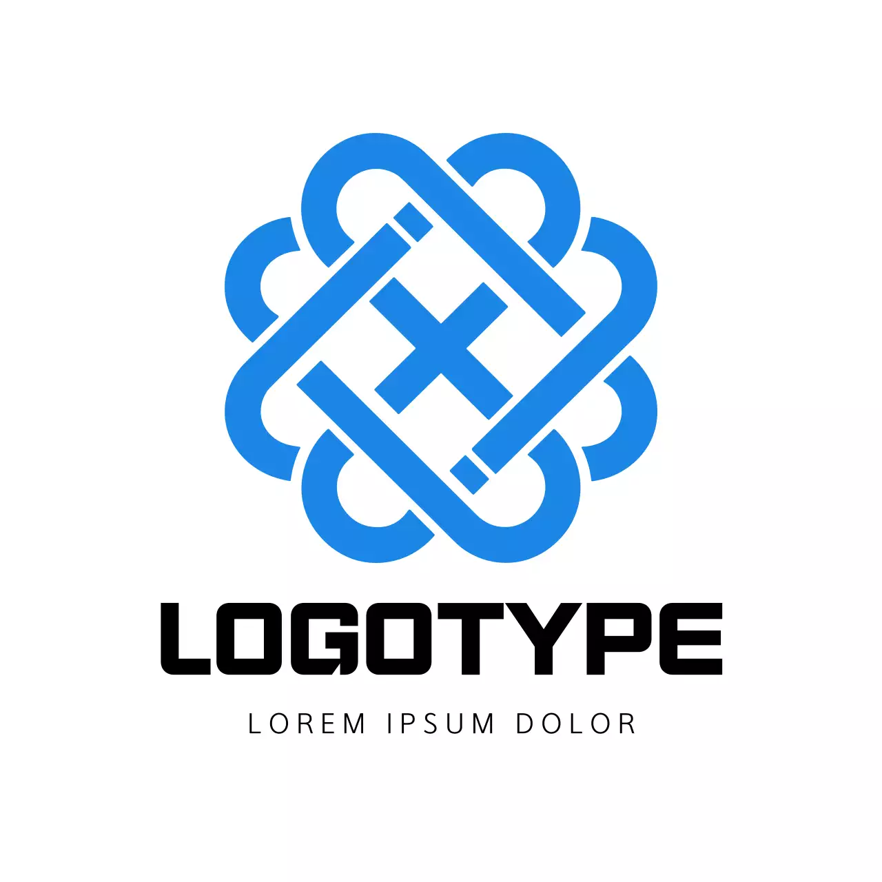 Blue Geometric Design Logo