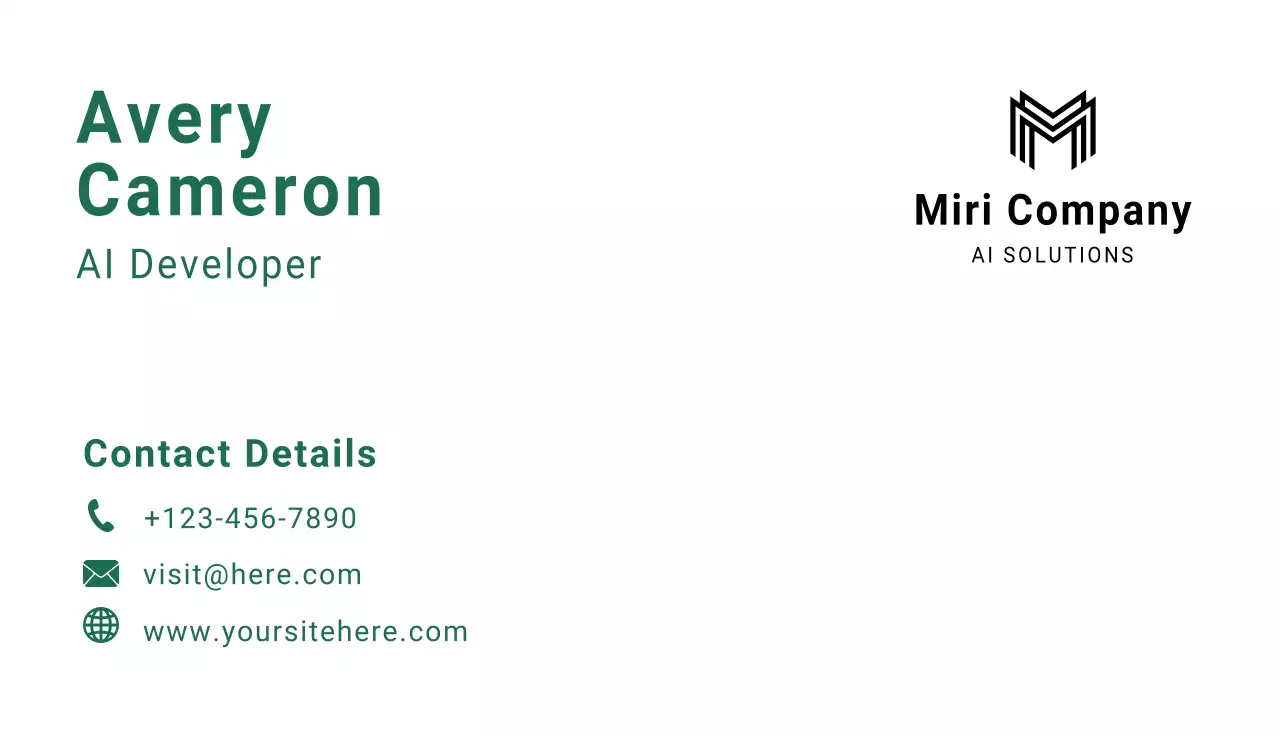 Green Modern Business Card