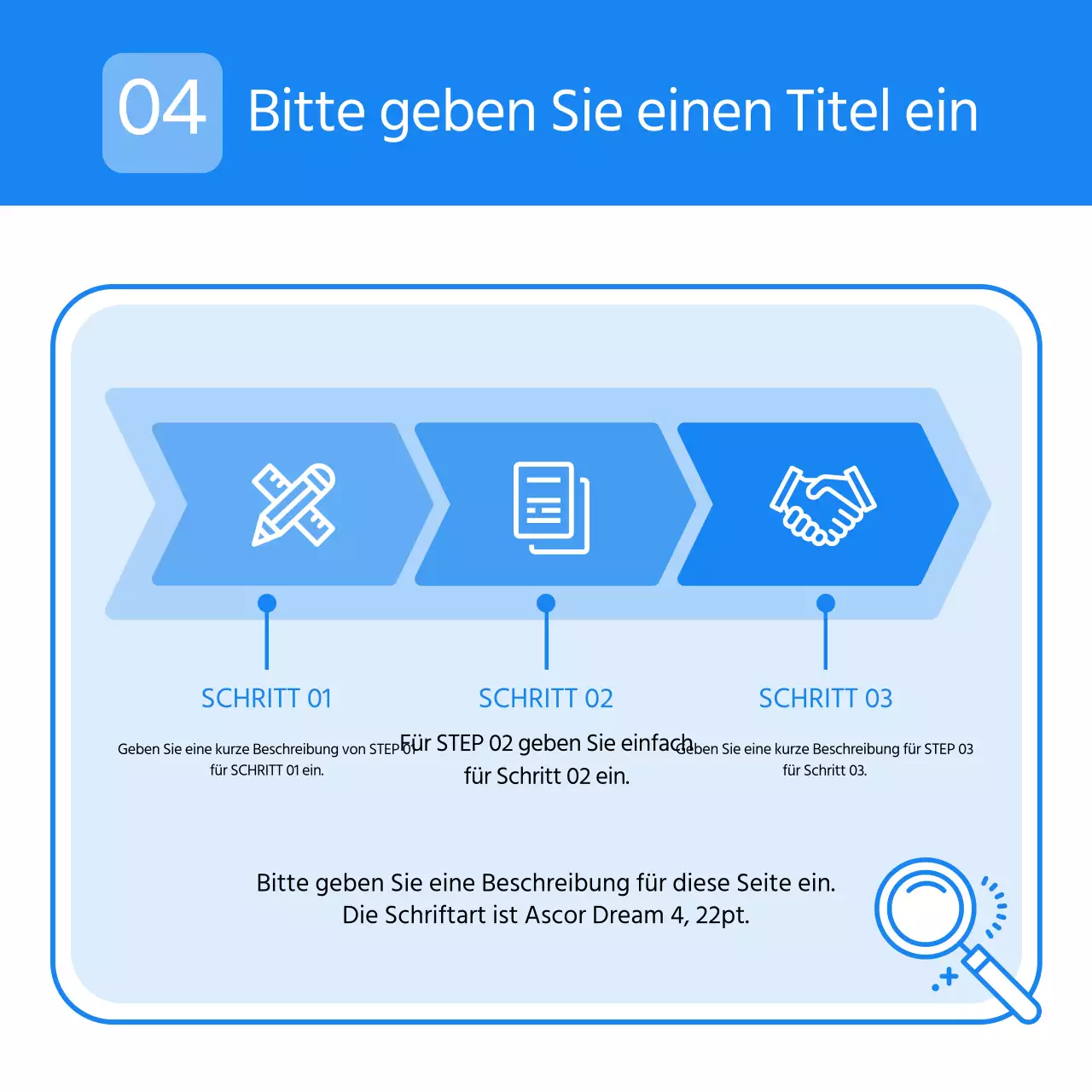 Ein einfacher Geschäftsbrief in Hellblau