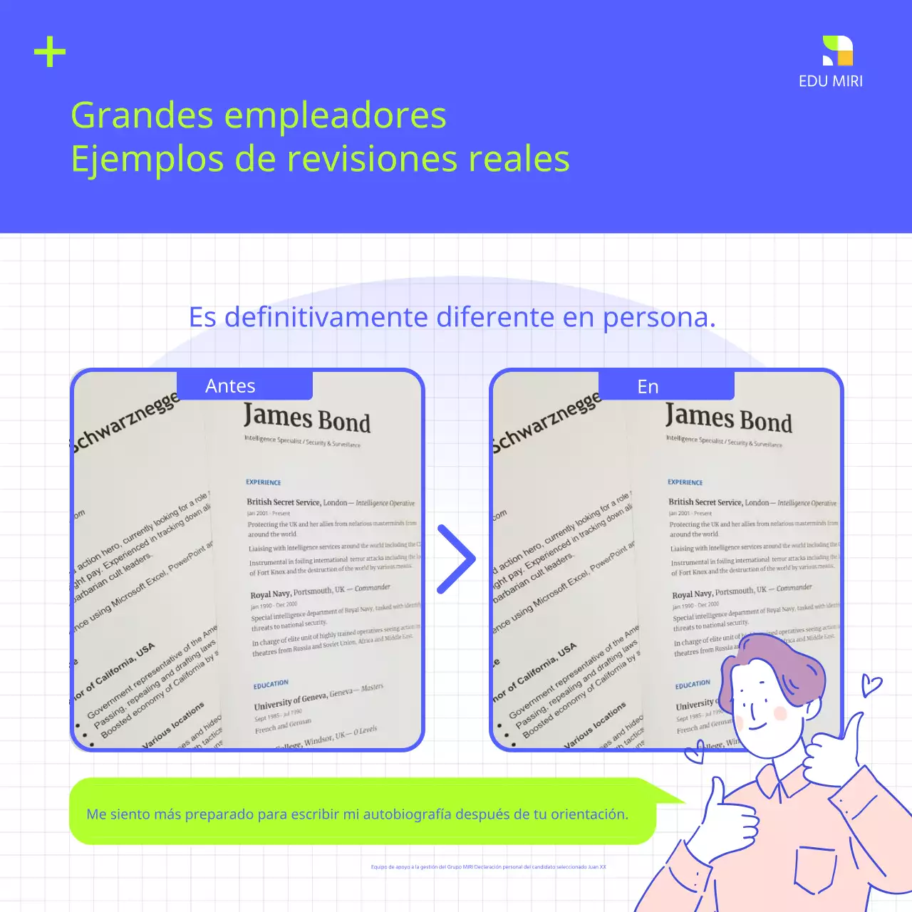 Material moderno de formación para la preparación al empleo en colores azul y fluorescente
