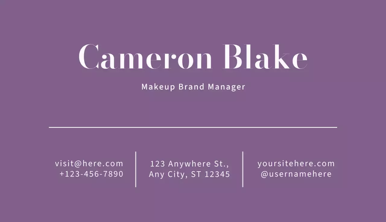 Purple Elegant Business Card