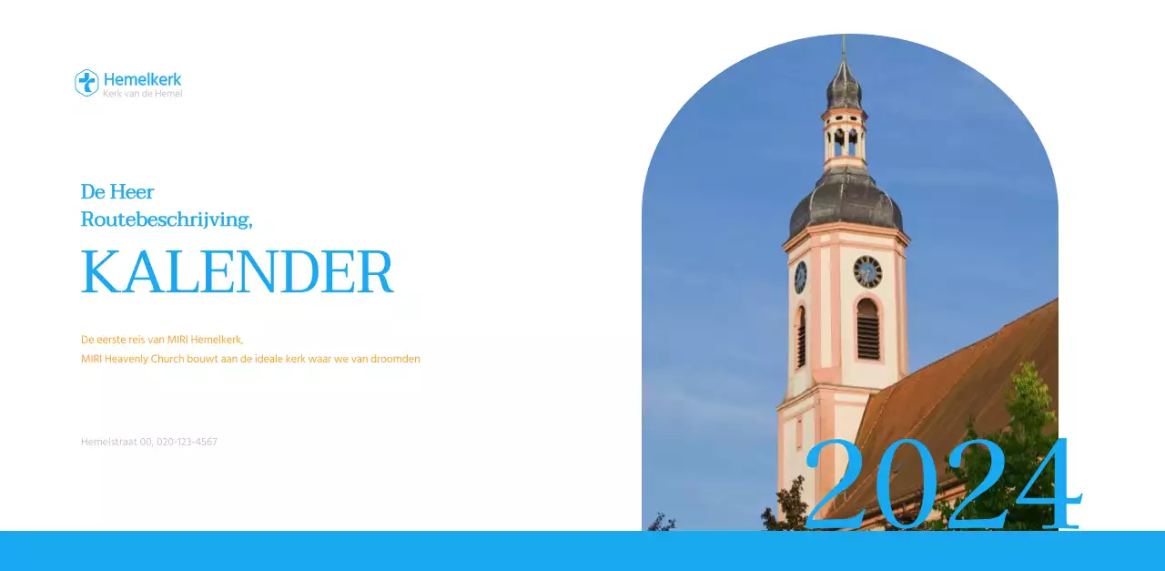 Blauw modern concept kerkkalender