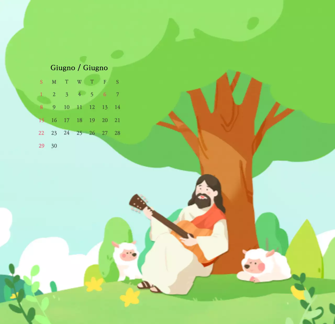 Colori caldiChiese con simpatiche illustrazioni