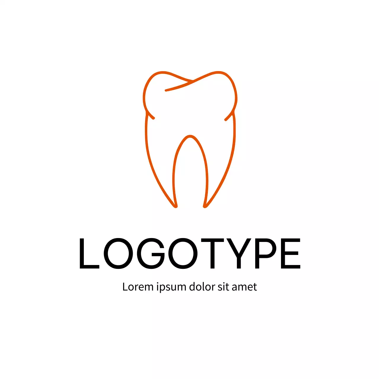 Orange Minimal Dental Logo
