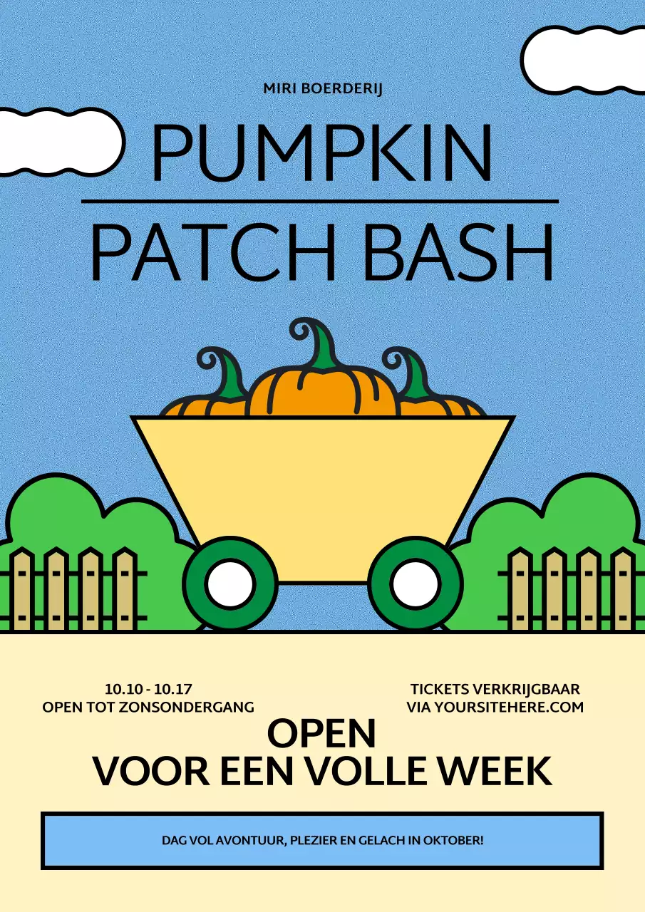 Promoot het Blauw-Gele Geometrische Pompoenfeest