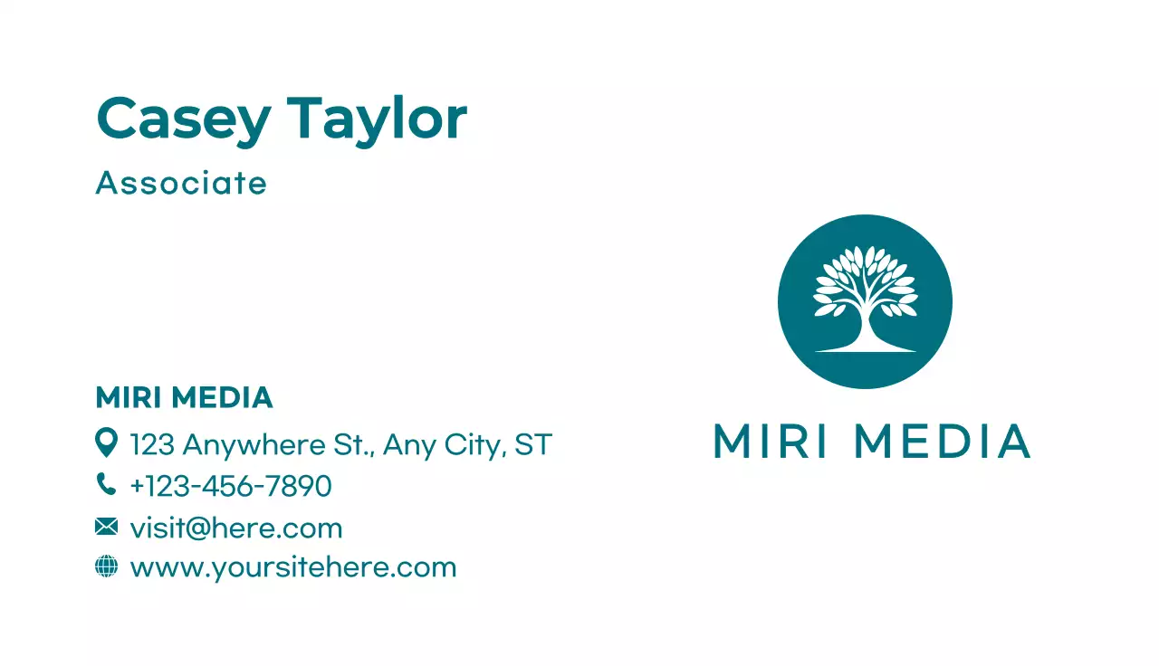 Teal Modern Business Card