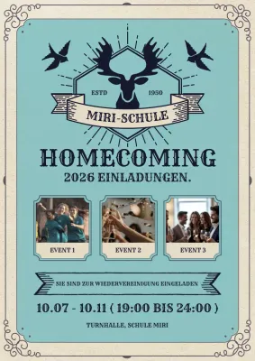 teal vintage homecoming notice