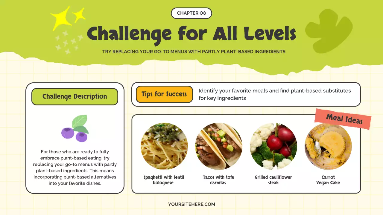 Bài thuyết trình quảng cáo thuần chay đơn giản màu vàng