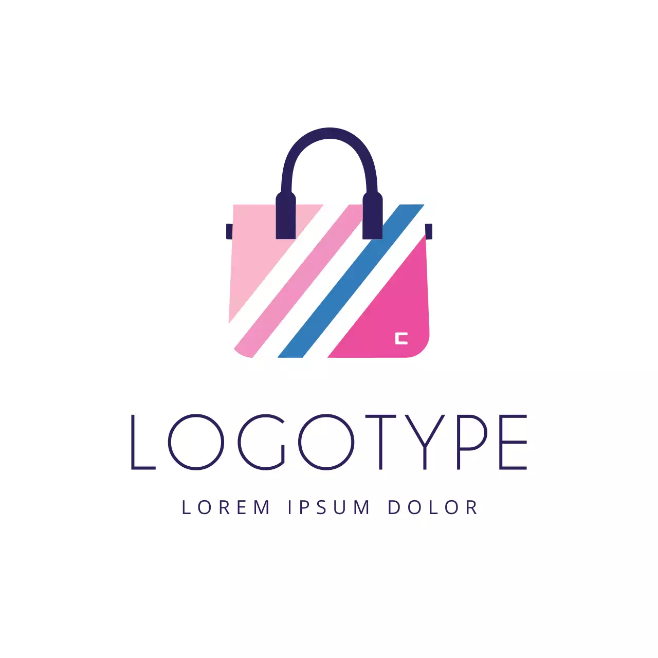 Pink Minimal Handbag Logo