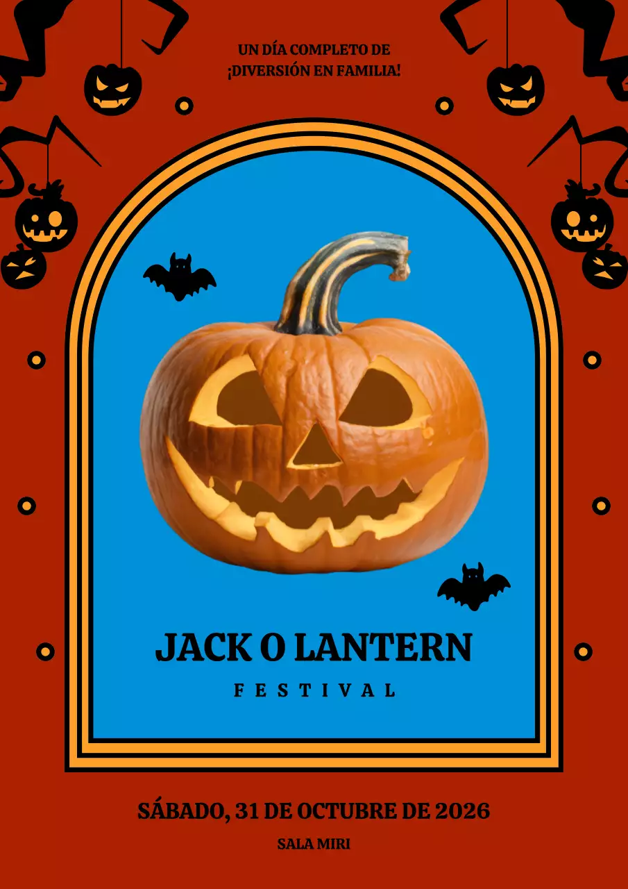 Anunciamos un evento retro de talla de calabazas de Halloween en rojo y azul