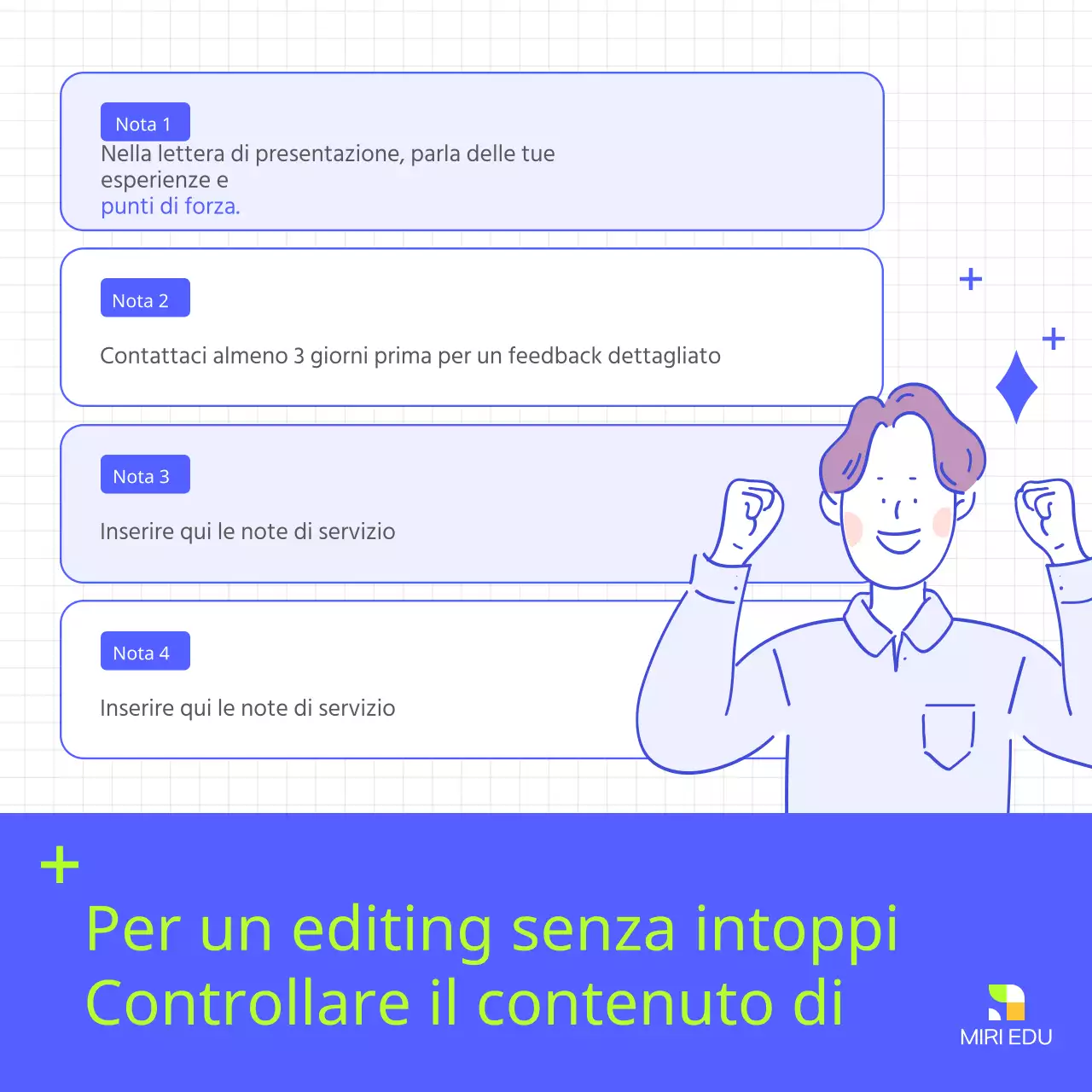 Materiali di formazione moderni per la preparazione al lavoro in colori blu e fluorescenti.