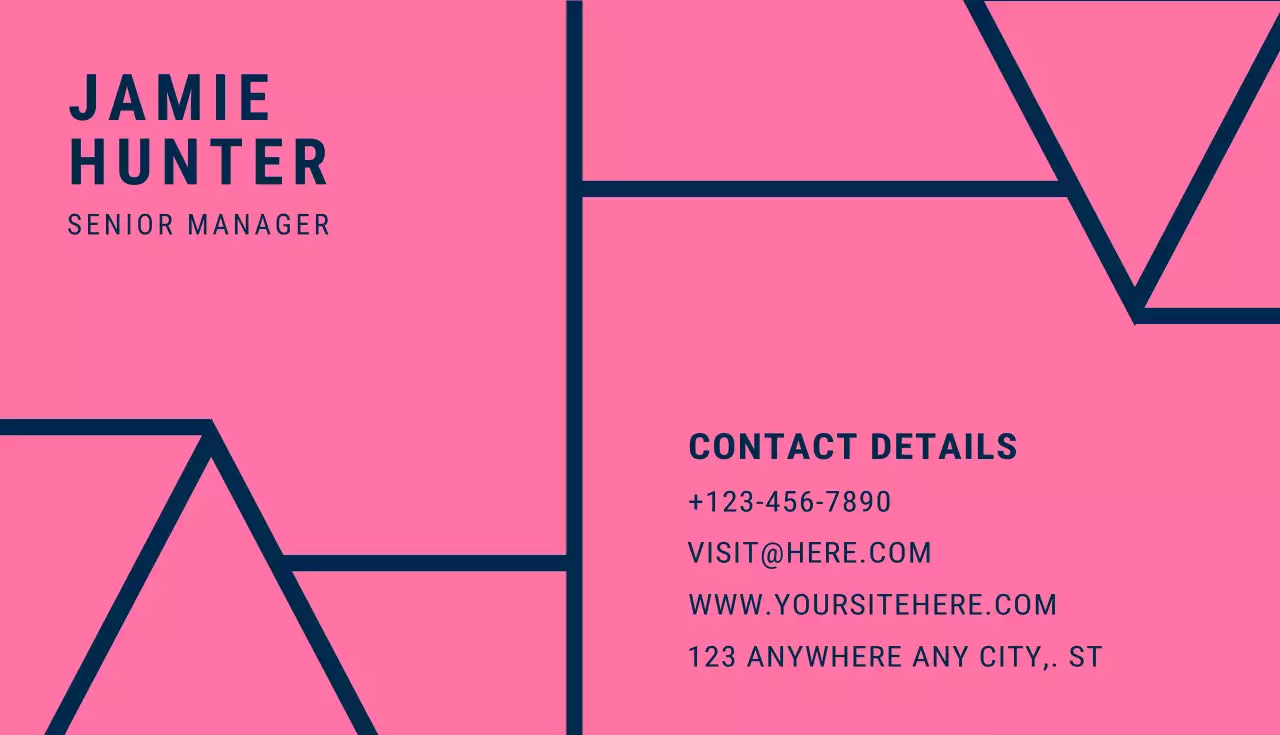 Pink Geometric Business Card