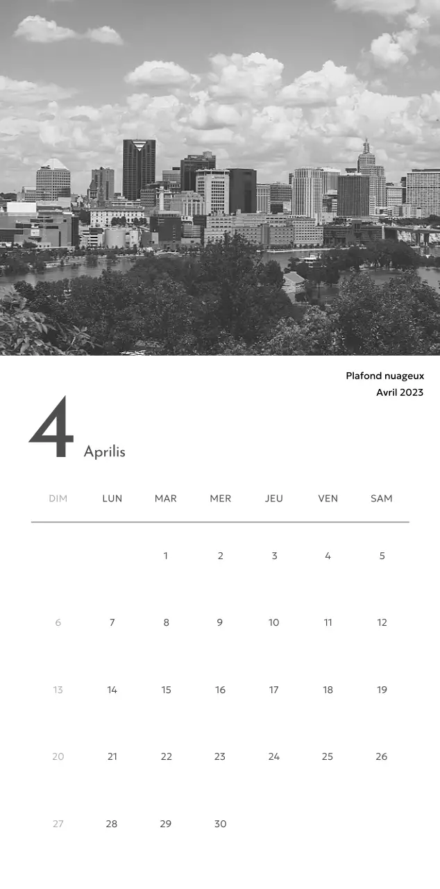 Un calendrier photo à l'allure urbaine et épurée