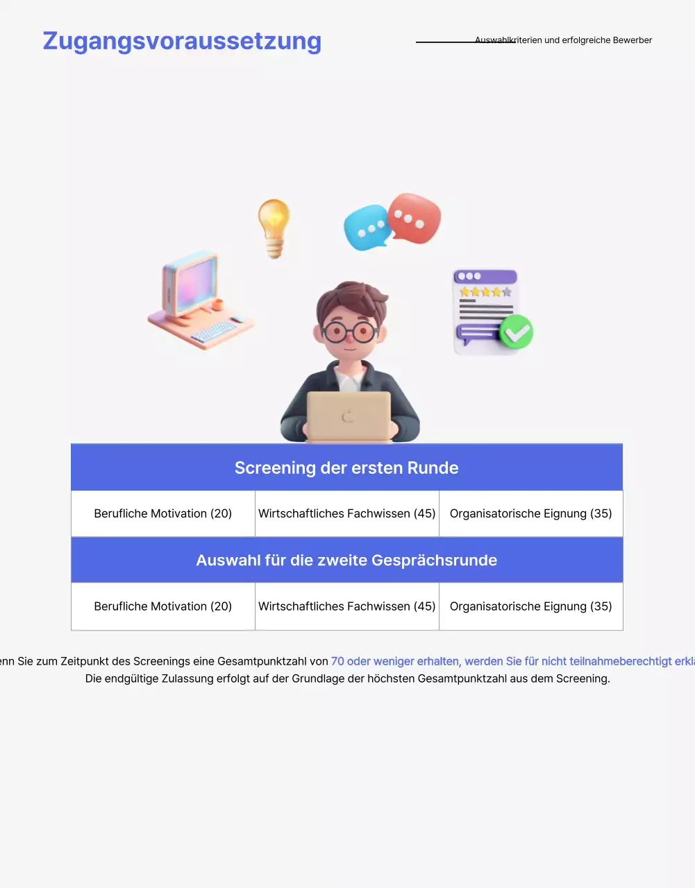 Ein sauberes blaues und gelbes Anschreiben zur Stellenausschreibung eines Unternehmens