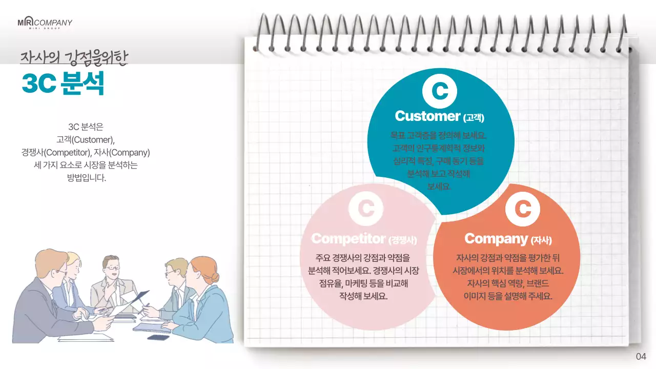 빨강과 민트의 심플한 영업 계획서