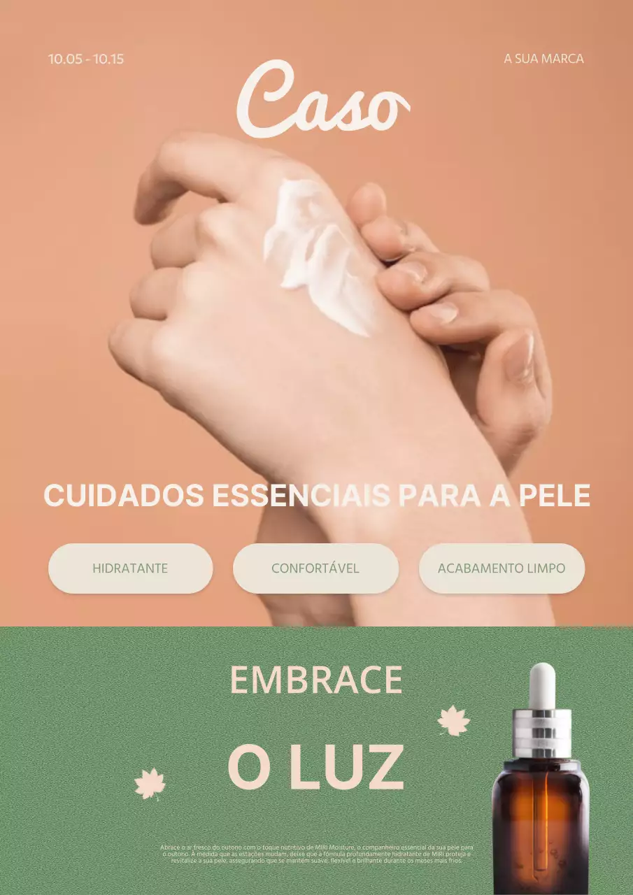 Promover os cosméticos de outono em castanho e verde