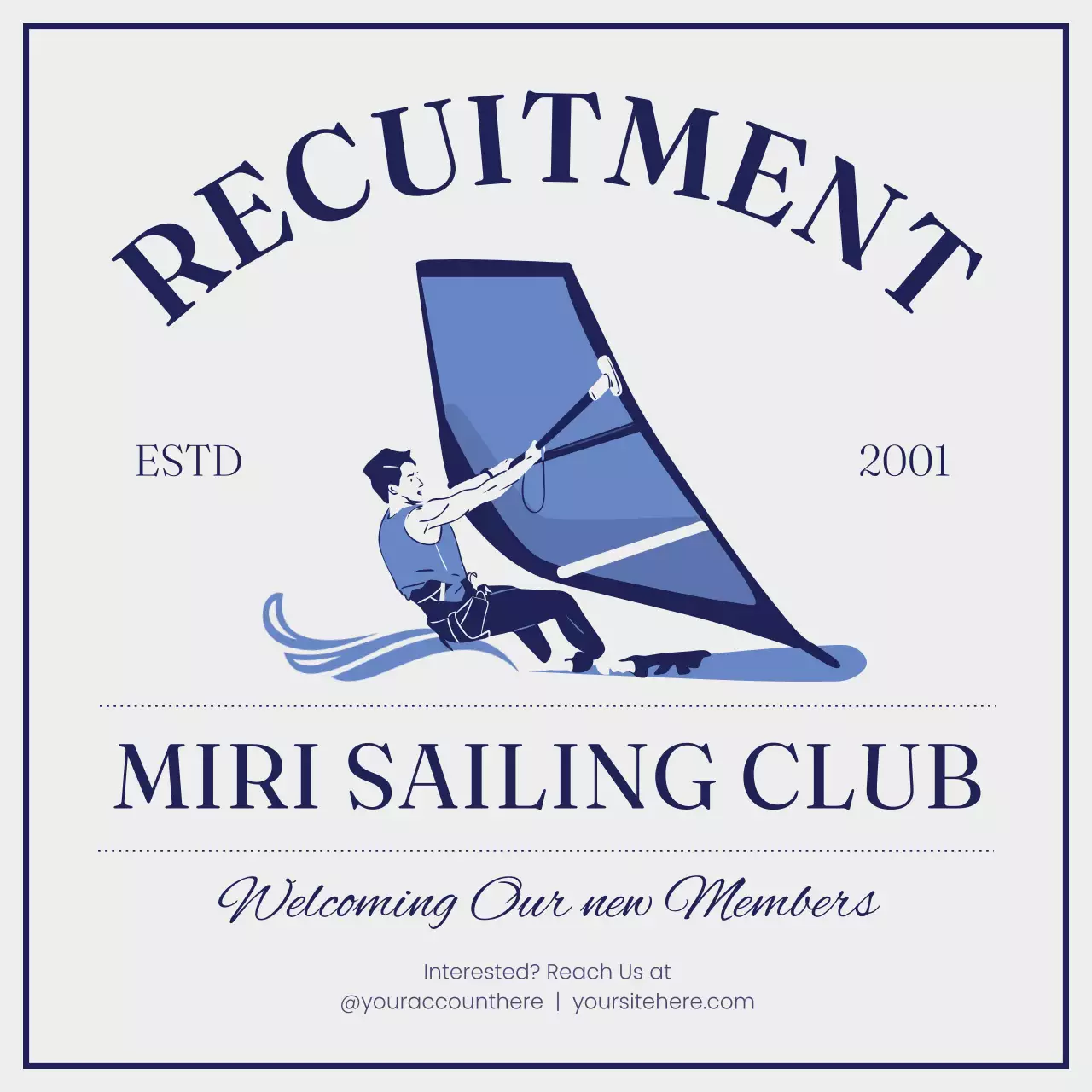 Blue Classic Sailing Recruitment Social Media Post