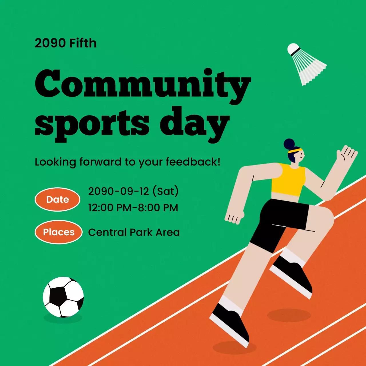 Simple athletic event announcements in abstract