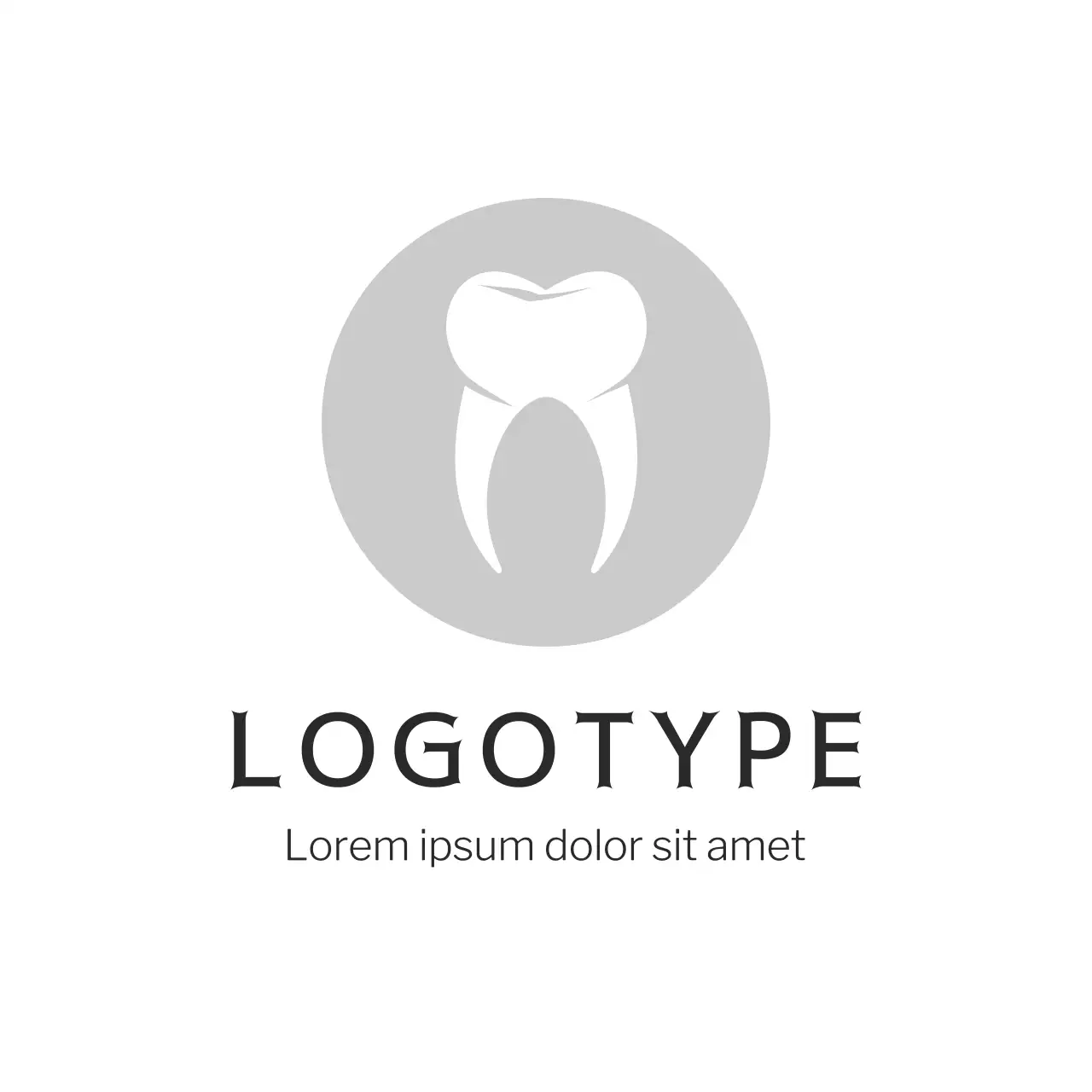 Grey Minimal Dental Logo