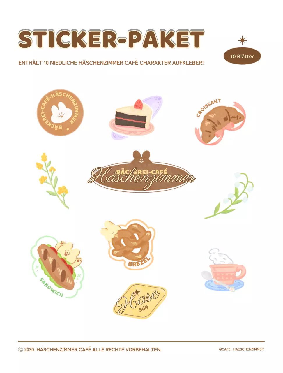 Niedliche bunte Bleistift Illustration Bäckerei Aufkleber Pack Hintergrundbilder