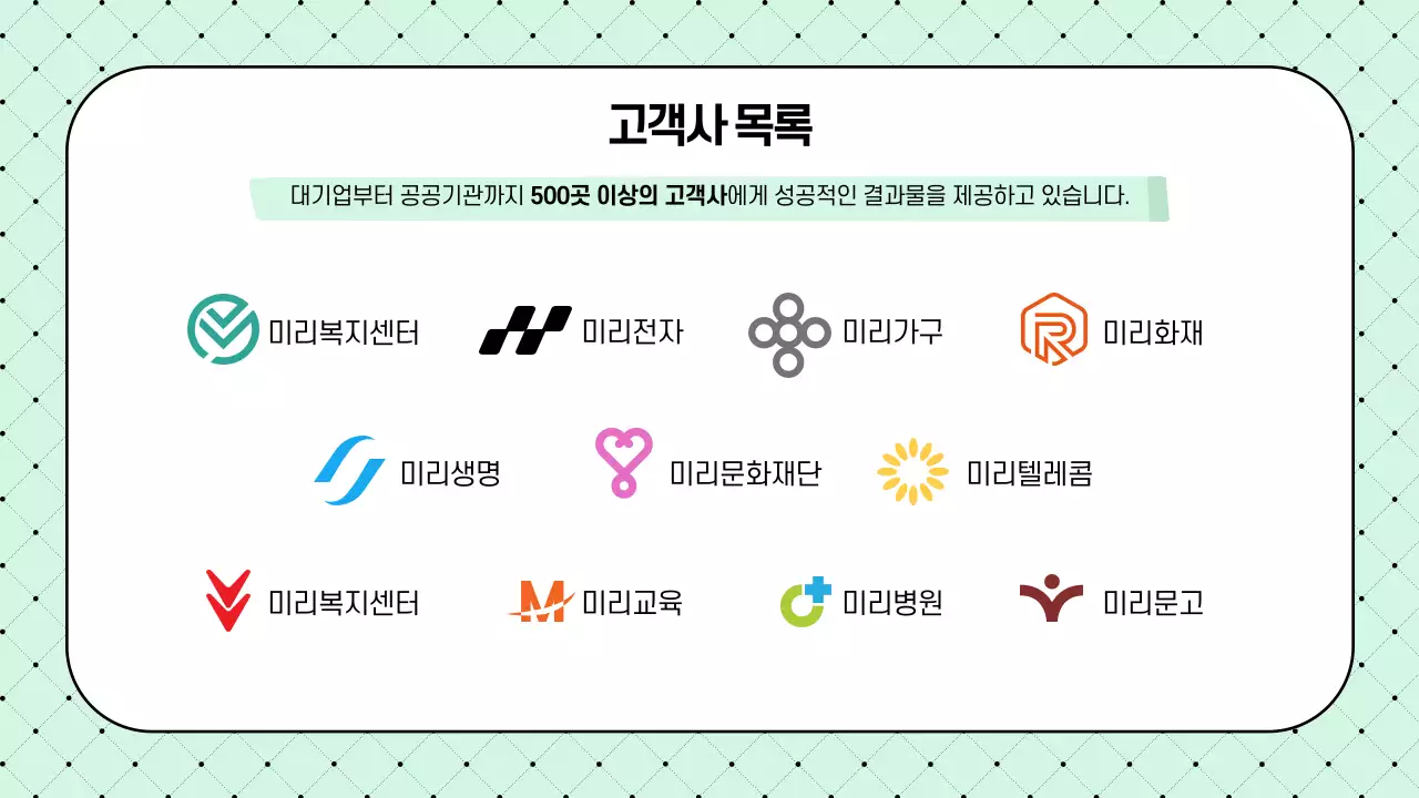 민트색의 심플한 영상 전문 제작 업체 제안서