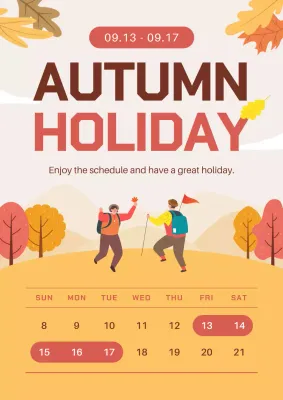 Orange Retro Holiday Schedule Poster