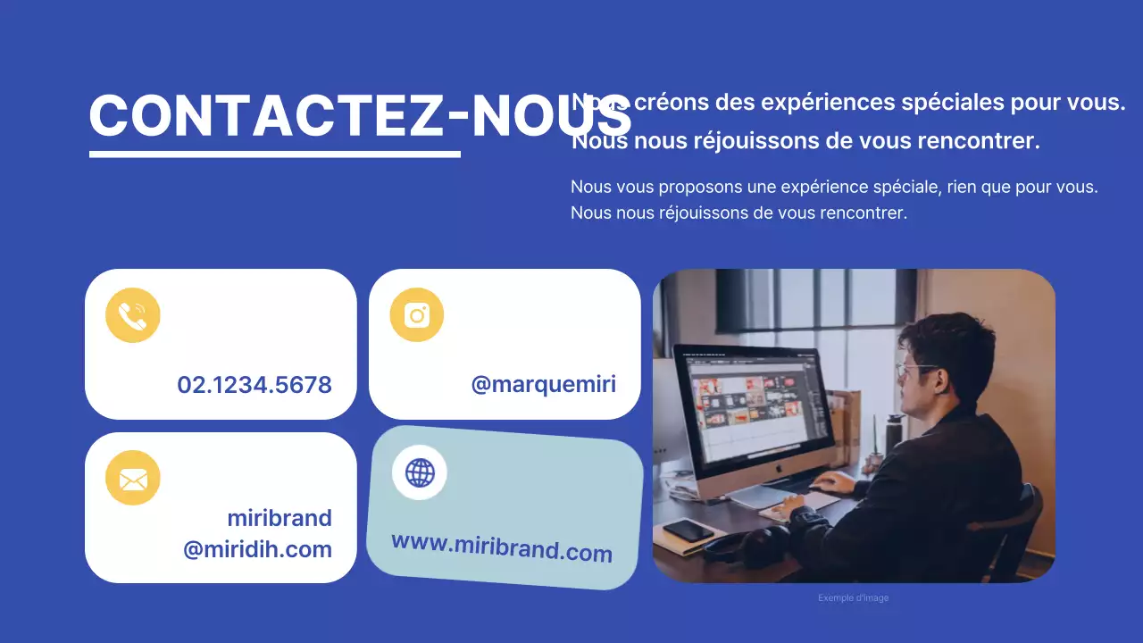 Guide des marques de petites entreprises branchées en bleu et jaune