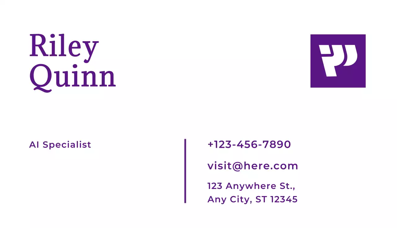 Purple Modern Business Card