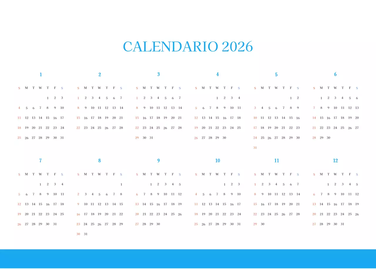 Calendario eclesiástico azul de concepto moderno