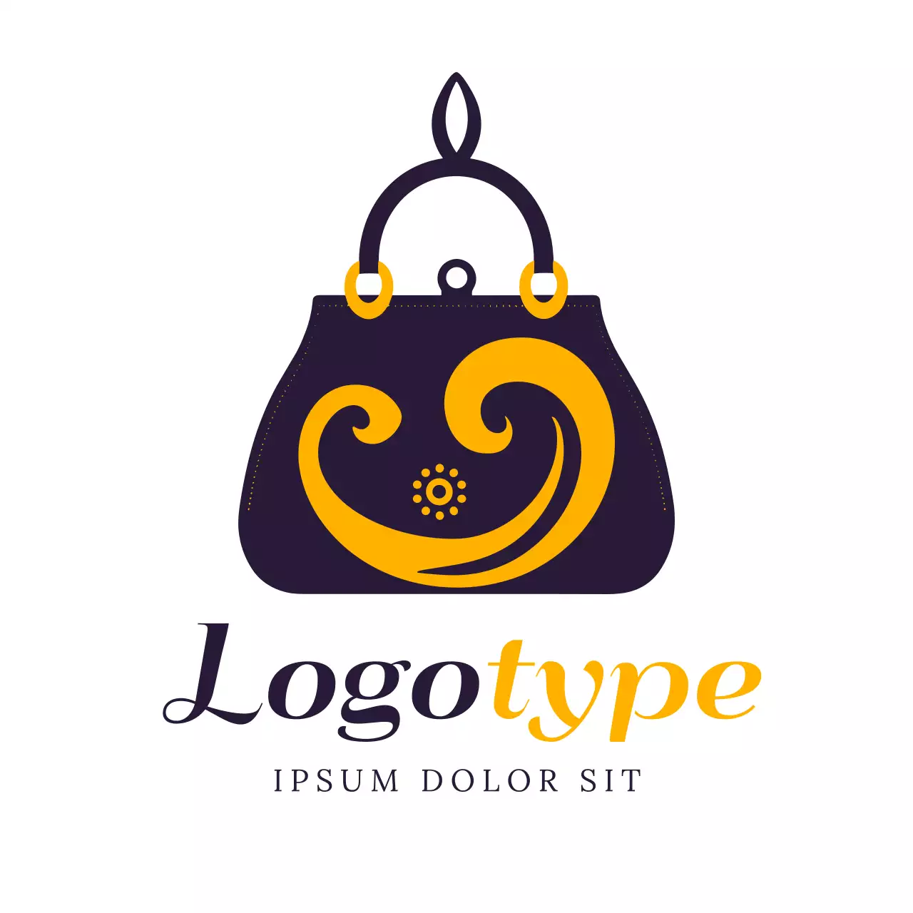 Yellow Modern Handbag Logo