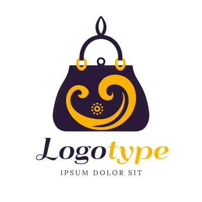 Yellow Modern Handbag Logo