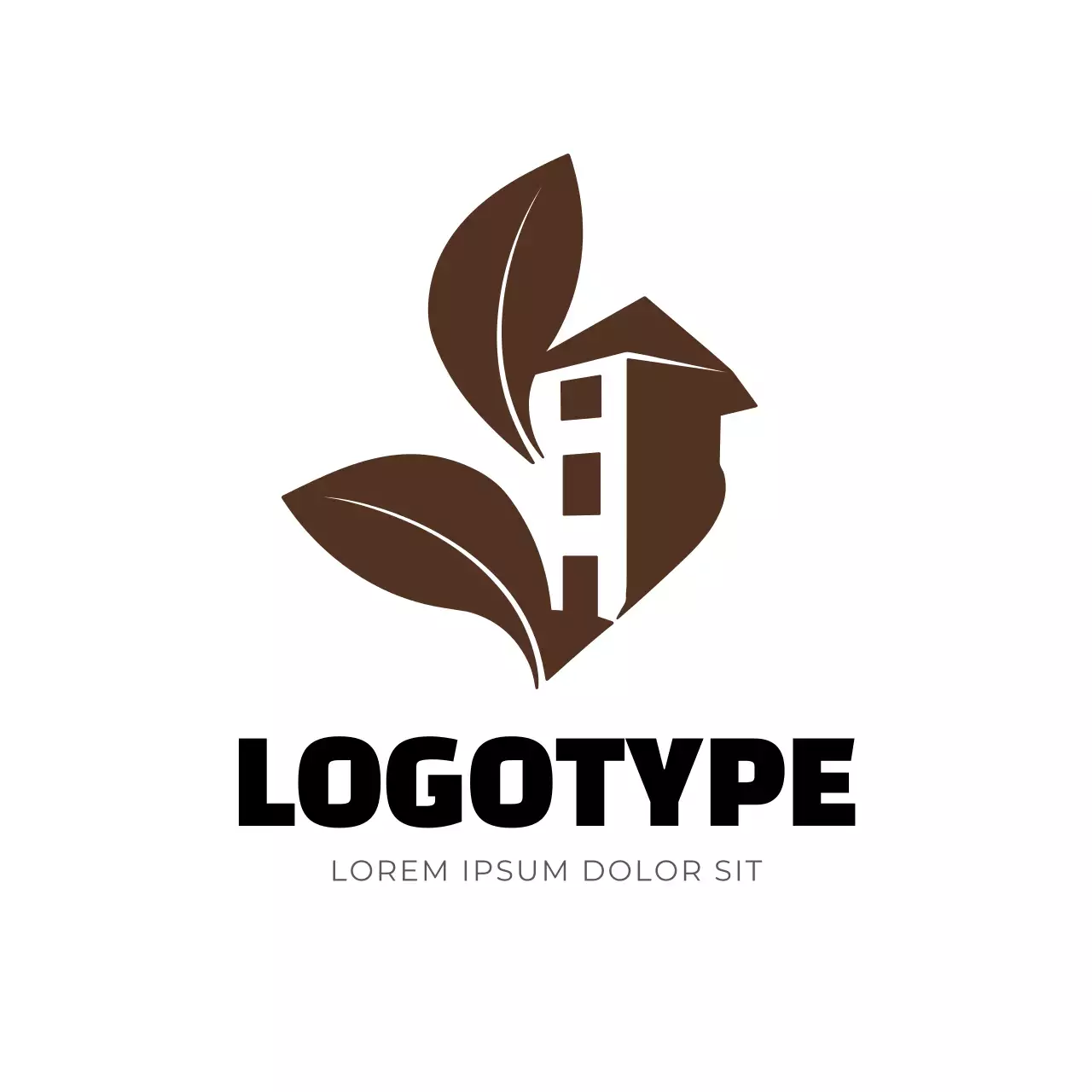 Brown Minimal Eco Business Card Logo