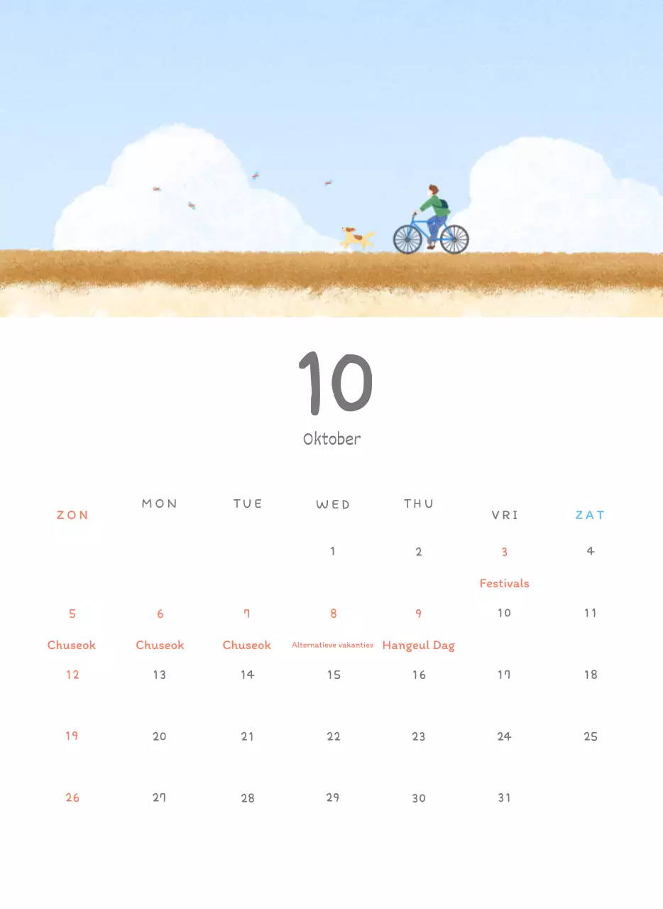 Schattige kalenders met schattige illustraties