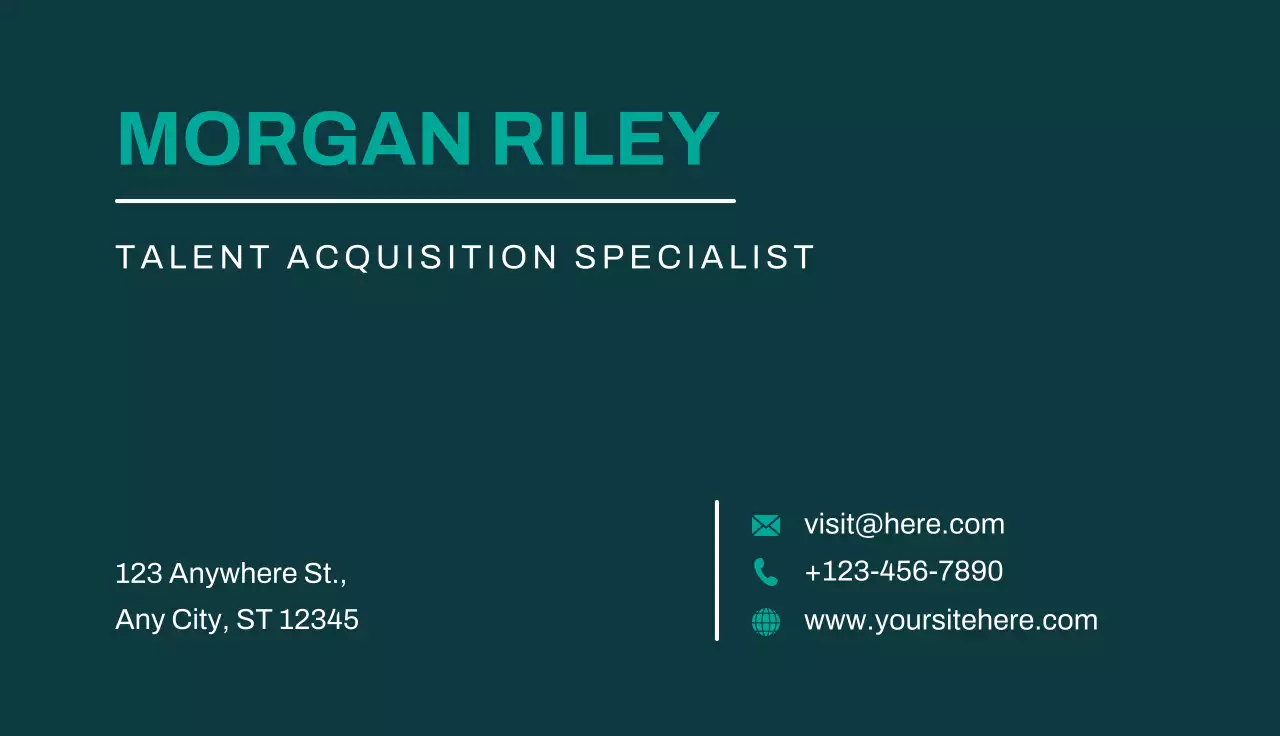 Teal Modern Business Card