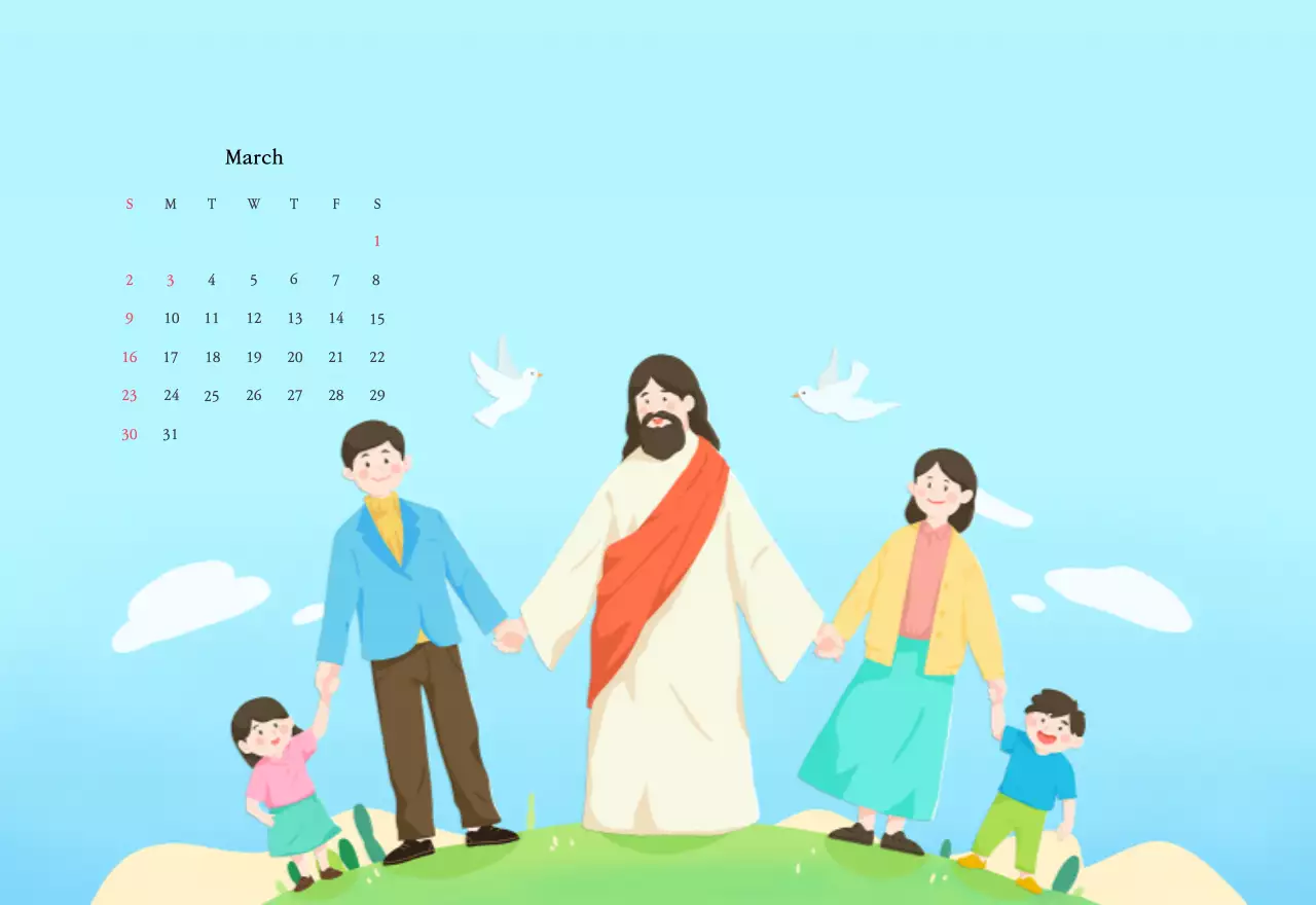 Warm colorsChurches with cute illustrations