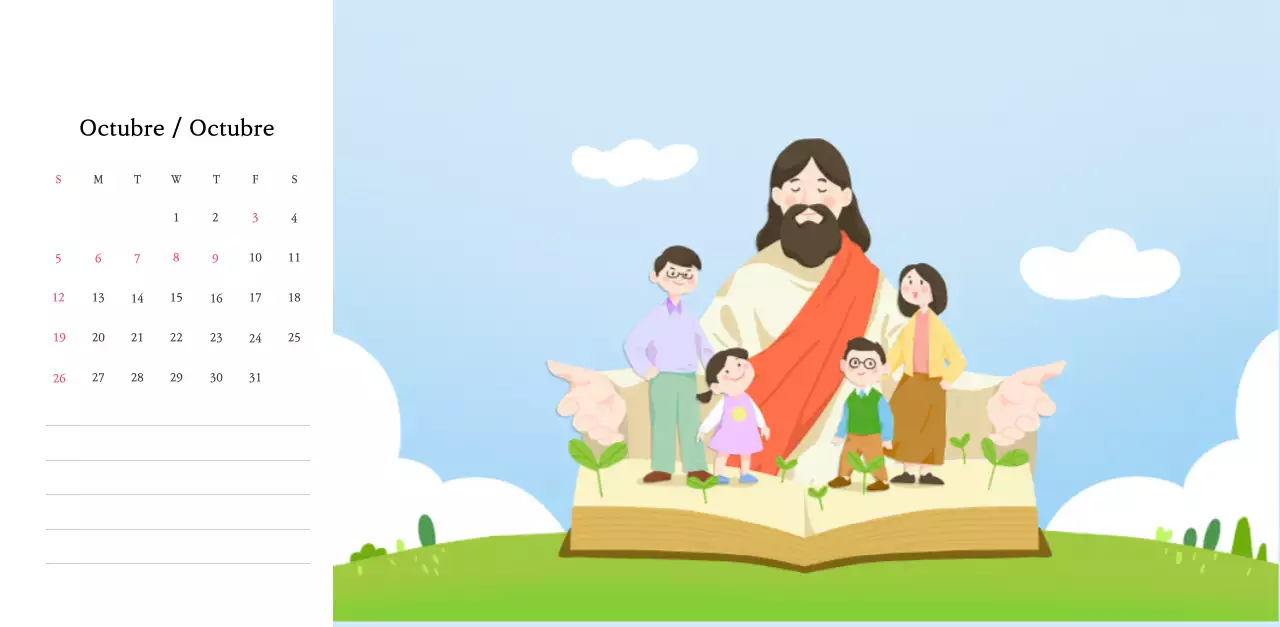 Colores cálidosIglesias con simpáticas ilustraciones