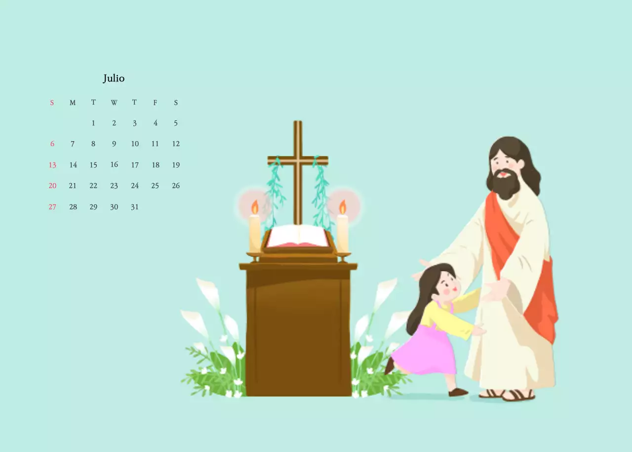 Colores cálidosIglesias con simpáticas ilustraciones