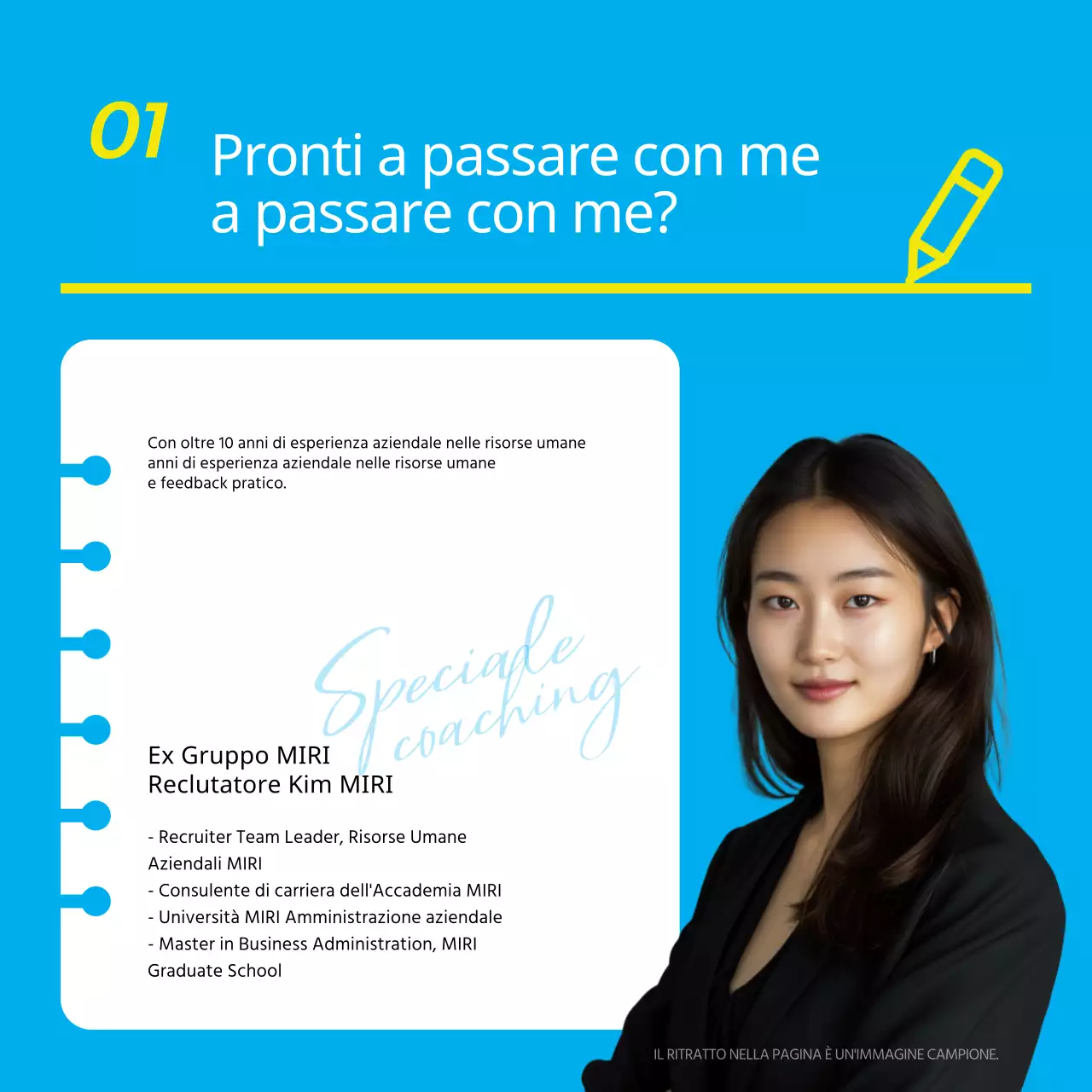 Promozione di una semplice sessione di tutoraggio in azzurro e giallo